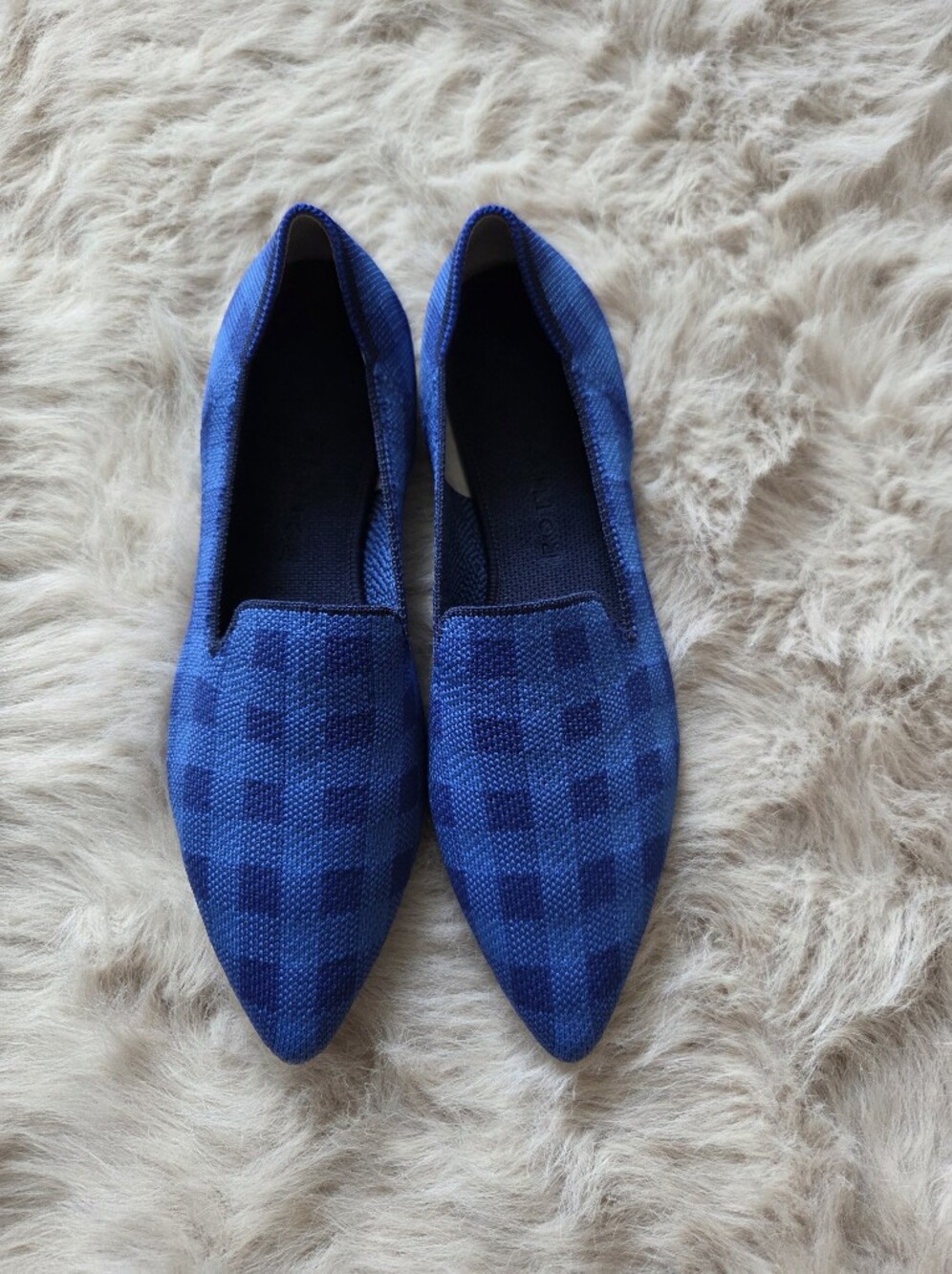 Rothy's Women's Blue Knit Pointed Flats